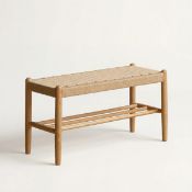 Boxed Solid Oak Assembled Shoe Bench with Shelf (LOC: SR6.5.2-QA8626 - MP)