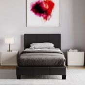 Boxed Single Scipio Upholstered Faux Leather Bed, (LOC: SR6.5.1-QA8606 - MP)
