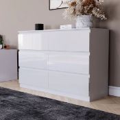 Boxed Oslo 6 Drawer High Gloss Chest, (FSC 100%) Bedroom Home Storage Furniture (LOC: SR6.5.1-QA8614