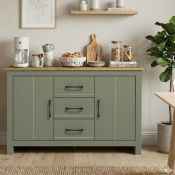 Boxed Limestone Wide 2 Door 3 Drawer Sideboard. RRP £229.99. (LOC: SR6.5.3-QA8651 - MP)