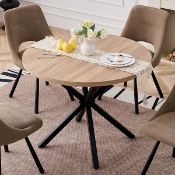 Boxed Vintage Style Dining Table - Round Table For 4 To 6 People - 100 X 77 Cm (W X H) (LOC: SR6.5.