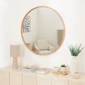 Boxed Luvine Solid Wood Round Wall Mirror (LOC: SR6.5.4-QA8683 - 1LP)