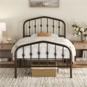 Boxed Metal Bed with Arched Headboard and Footboard (LOC: SR6.5.3-QA8649 - MP)