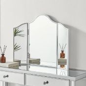 Boxed Venice Glamour Arched Venice Vintage Inspired Tri-Fold Vanity Dressing Table Mirror (LOC: