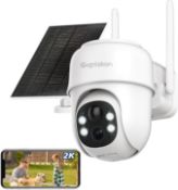 Bundle of x2 Septekon 2K Solar Security Cameras Wireless Outdoor, 360°PTZ Battery Powered Outdoor