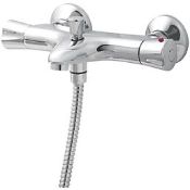 Rize Chrome 75mm Wall Mounted Dual Control Thermostatic Shower Mixer Tap (LOC: SR3(5.1)-PP2422 -