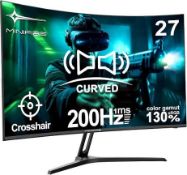 Minifire 27 Inch Gaming Monitor 200Hz FHD 1920x1080 Curved Built in Speaker (LOC: SR6.6.2-QA8821 -