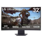 LG 32" 32GS60QC-B 2560x1440 VA 180Hz 1ms A-Sync HDR10 Curved Widescreen Gaming Monitor (LOC: SR6.6.