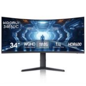 KOORUI 34E6UC 34-inch VA WQHD 180Hz Curved Gaming Monitor (LOC: SR6.6.7-QA8924 - 1P)