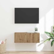 Boxed Unfinished TV Stand 29.5cm H x 78.5cm L x 31cm W Artisian Oak (LOC: SR6(1.4)-DE573 - MP)