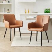 Boxed 50cm H Upholstered Metal Armchair (Set of 2) (LOC: SR6.8.5-QA9179 - 1LP)