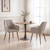 Boxed Chenille Fabric Dining Chair (Set of 2) (LOC: SR6.8.1-QA9167 - 1LP)