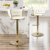 Boxed Swivel Upholstered Adjustable Height Bar Stool (LOC: SR6.7.2-QA9223 - 1LP)