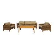 GoodHome Takutea Matt Brown Rattan effect 5 Seater Coffee set (BOX 1 OF 3 ONLY) (LOC: SR4,L-RR4578 -