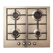 Cooke & Lewis GASUIT4 4 burner Gas Hob 58cm - Inox RRP £169.99 (LOC: SR4L-PP3197 - 1LP)