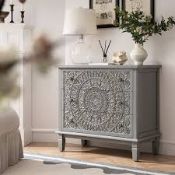 Boxed Chantilly Mid Grey Carved 3 Drawer Chest RRP £349.99. Elevate your bedroom or living space