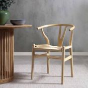 Boxed Hansel set of 2 Wooden Natural Weave Dining Chair, Natural Colour Frame RRP £199.99. Our solid