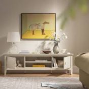 Boxed Oakham 150cm TV Unit, Shaded White RRP £269.99. A clean-lined staple for relaxed, contemporary