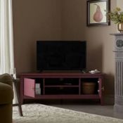 Boxed Oakham 120cm Corner TV Unit, Wild Cherry RRP £129.99. Striking in tone and smart in design,