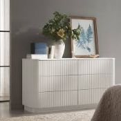 Boxed Maru Chest of 6 Drawers, Washed White RRP £539.99. (2 BOXES) Bring a sense of softness to your
