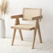 Boxed Jeanne Natural Colour Cane Rattan Solid Beech Wood Dining Chair RRP £249.99. With a solid