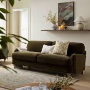 Boxed Daphnis Seaweed Velvet Sofa, 3-Seater RRP £799.99. Inspired by the quintessential