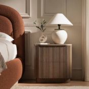 Boxed Maru 2-Drawer Bedside Table, Silver Oak RRP £279.99. Rooted in the refined rhythm of the
