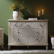 Boxed Chantilly Whitewashed Carved 3 over 4 Drawer Chest RRP £519.99. Both functional and chic,