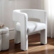 Boxed Greenwich White Boucle Dining Chair RRP £269.99. Our beautiful Greenwich chair features curved