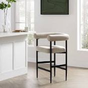 Boxed Fulbourn Champagne Velvet Counter Stool with Black Legs RRP £249.99. A cheerful addition to