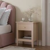 Boxed Oakham 1-Drawer Bedside Table, Nude Pink RRP £169.99. Refined and timeless, the Oakham Bedside