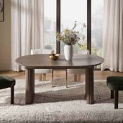 Boxed Maru Oval 6-8 Seater Extending Oak Pedestal Dining Table, Silver Oak RRP £649.99. (2 BOXES)