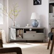 Boxed Chantilly Mid Grey Corner TV Unit RRP £249.99. A space-saving design with artisanal charm, our