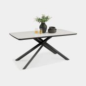 Boxed Atherton 160cm White Marble Effect Dining Table - 6 Seater (BOX 2/2 ONLY) (LOC: SR5(1.10)-