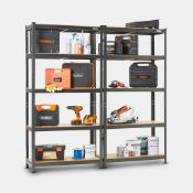 Boxed 5-Tier Metal Shelving Unit X2 – Grey (180 X 90 X 40cm) (LOC: SR5(1.10)-PP3374 - MP)