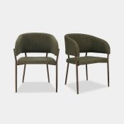 Boxed Oxford Set of 2 Mid-Century Dining Chairs – Green (LOC: SR5(1.9)-PP3389 - MP)