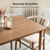 Boxed Burton 110cm Rustic Dark Wood Effect Dining Table - 4 Seater (LOC: SR5(1.10)-PP3385 - MP)