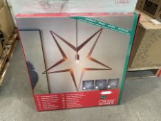 8 X BRAND NEW 0.8 X 0.8M CHRISTMAS HANGING LED CHRISTMAS STARS (LOC: 46.23-AA9412 - 2LP)