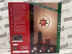 12 X BRAND NEW KONSTSMIDE RED STAR ILLUMINATED DECORATION LED WITH DIMMER (LOC: 43.8-AA9610 - 2P)