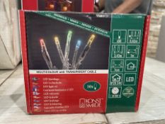 20 X BRAND NEW KONSTSMIDE 50 LED MULTICOLOUR CHRISTMAS LIGHT SETS (LOC: 42.9-AA9529 - 2P)