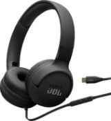JBL Tune 520 C Comfort Fit Wired On Ear Headphones with Microphone, Pure Bass Sound, EQ Presets,