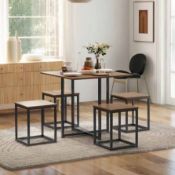 Boxed HOMCOM Square Dining Table with 4 Stools (LOC: SR10.4.7-UA624 - 1LP)