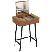 Industrial Vanity Desk with Mirror and Steel Legs Natural Wood Effect (LOC: SR5.2.3-QA6032 - 1P)