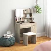 Boxed HOMCOM Dressing Table and Stool Set, with Storage (LOC: SR10.4.8-UA598 - 1LP)
