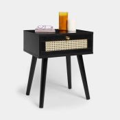 Boxed Whitworth Cane 1 Drawer Side Table (LOC: SR5.3.1-UA430 - 1LP)