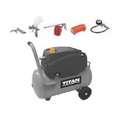 Titan TTB797CPR 24Ltr Electric Oil-Free Air Compressor with 5 Piece Accessory Kit 220-240V (LOC: