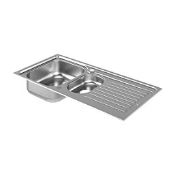 Jabiri 1.5 Bowl Satin Stainless Steel Sink 1000mm x 500mm (LOC: SR9(6.5)-UA6045 - 1LP)