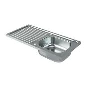 Bundle of x2 Utility 1 Bowl Polished Stainless Steel Sink 1000mm x 500mm (LOC: SR3(1.8)-UA6332 -