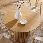 Boxed Maru Round 4-6 Seater Extending Oak Pedestal Dining Table, Oak. RRP £509.99. Our Maru dining
