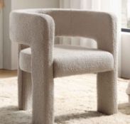 Boxed Greenwich Light Taupe Boucle Dining Chair. RRP £219.99. Texture plays a significant role in